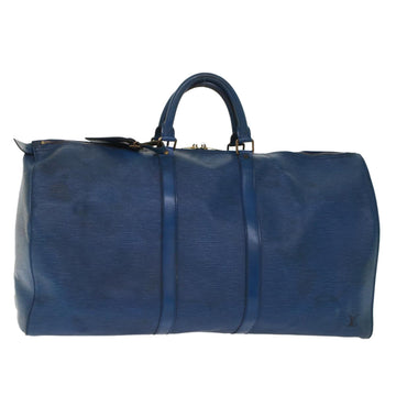 LOUIS VUITTON Epi Keepall 55 Boston Bag Blue M42955 LV Auth 48983