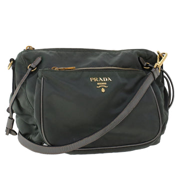PRADA Shoulder Bag Nylon Green Auth 49035