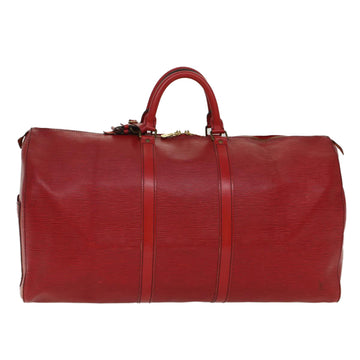 LOUIS VUITTON Epi Keepall 55 Boston Bag Red M42957 LV Auth 49577