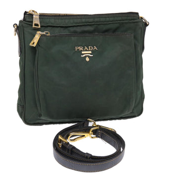 PRADA Shoulder Bag Nylon Green Auth 49588