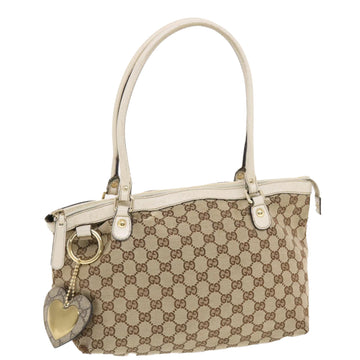 GUCCI GG Canvas Tote Bag Beige 211942 Auth 49604