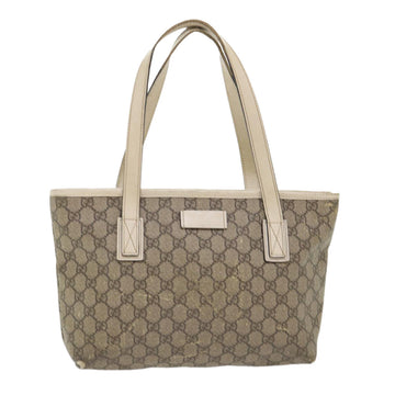 GUCCI GG Canvas Hand Bag PVC Leather Beige 211133 Auth 49611