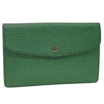 LOUIS VUITTON Epi Montaigne 27 Clutch Bag Green M52654 LV Auth 49747