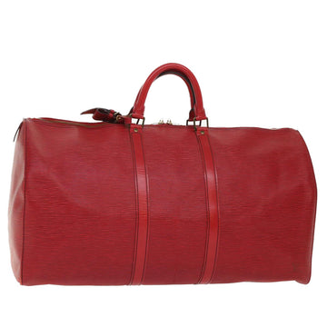 LOUIS VUITTON Epi Keepall 55 Boston Bag Red M42957 LV Auth 49980