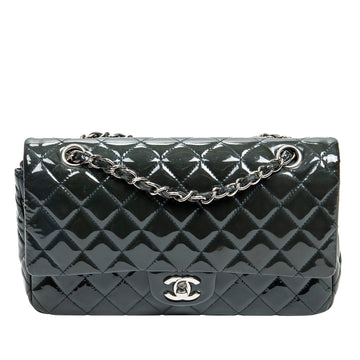 CHANEL Medium Classic Patent Double Flap Shoulder Bag