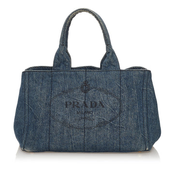 Prada Canapa Logo Denim Handbag