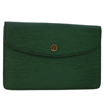 LOUIS VUITTON Epi Montaigne 23 Clutch Bag Green M52664 LV Auth 50056