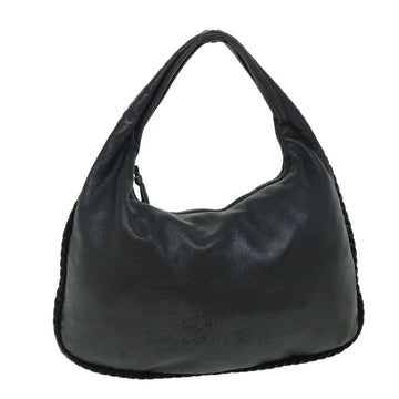 BOTTEGA VENETA Hobo Shoulder Bag Leather Black Auth 50527