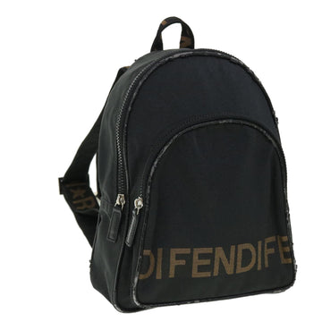 FENDI Backpack Nylon Black Auth 50596