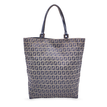 FENDI Grey Monogram Zucchino Canvas Handbag Tote Bag