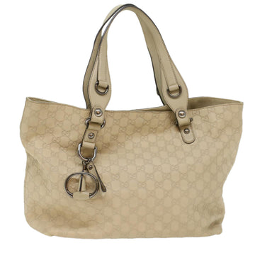 GUCCI GG Canvas ssima Tote Bag Beige 229852 Auth 51006