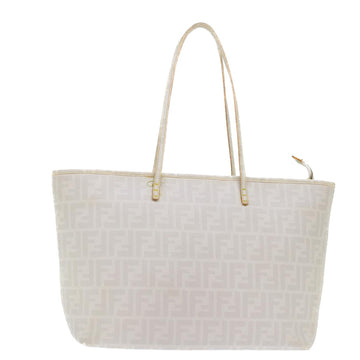 FENDI Zucca Canvas Tote Bag White Auth 51044