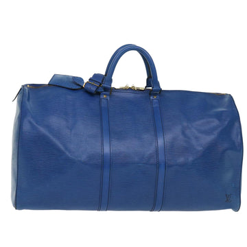 LOUIS VUITTON Epi Keepall 55 Boston Bag Blue M42955 LV Auth 51053