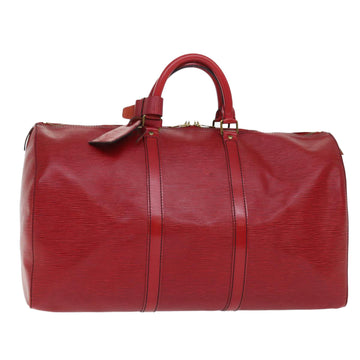 LOUIS VUITTON Epi Keepall 50 Boston Bag Red M42967 LV Auth 51055