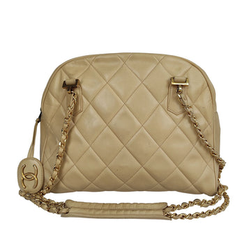 CHANEL Chanel Matelasse Beige Shoulder Bag