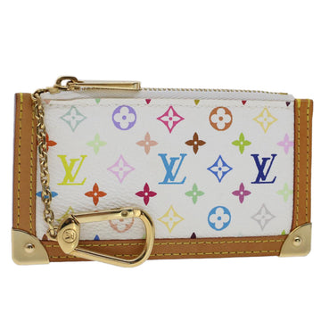 LOUIS VUITTON Monogram Multicolor Pochette Cles Purse White M92655 LV Auth 51444