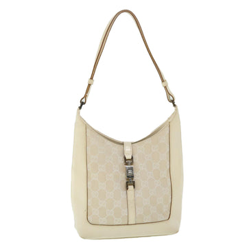 GUCCI GG Canvas Jackie Shoulder Bag White 001 3876 002122 Auth 51646