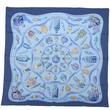 HERMES Carre 90 Qu'importe le flacon Scarf Silk Blue Auth 51674