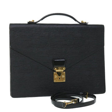 LOUIS VUITTON Epi Porte Documents Bandouliere Briefcase Black M54467 Auth 51769