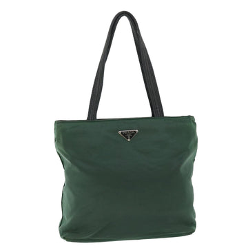 PRADA Hand Bag Nylon Green Auth 51825