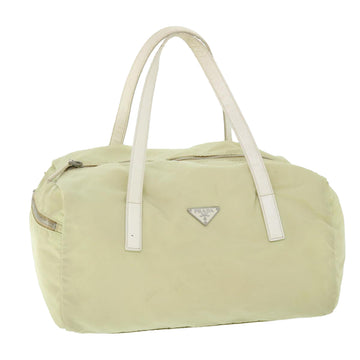 PRADA Hand Bag Nylon Cream Auth 51829