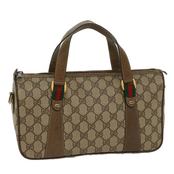 GUCCI GG Canvas Web Sherry Line Boston Bag Beige Red 3902040 Auth 52018