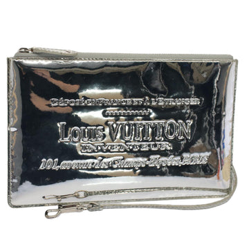 LOUIS VUITTON Monogram Miroir Pochette Platt Pouch Silver M95277 LV Auth 52101