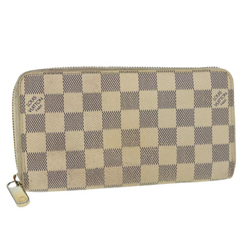 LOUIS VUITTON Damier Azur Zippy Wallet Long Wallet N63503 LV Auth 52149