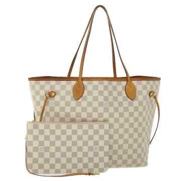 LOUIS VUITTON Damier Azur Neverfull MM Tote Bag N41605 LV Auth 52376