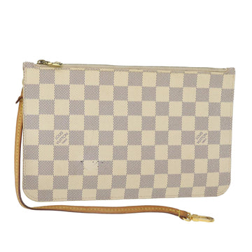 LOUIS VUITTON Damier Azur Neverfull MM Pouch LV Auth 52451