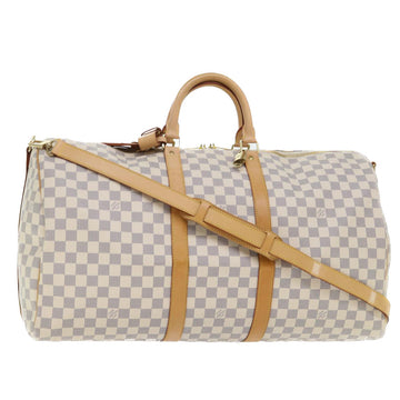 LOUIS VUITTON Damier Azur Keepall Bandouliere 55 Boston Bag N41429 LV Auth 53098