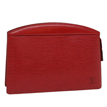 LOUIS VUITTON Epi Trousse Crete Clutch Bag Red M48407 LV Auth 53106