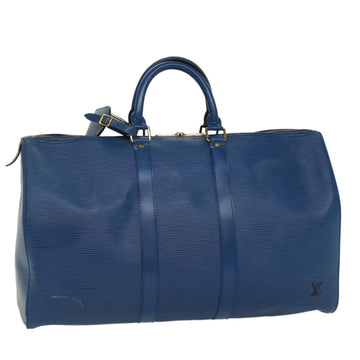 LOUIS VUITTON Epi Keepall 45 Boston Bag Blue M42975 LV Auth 53129