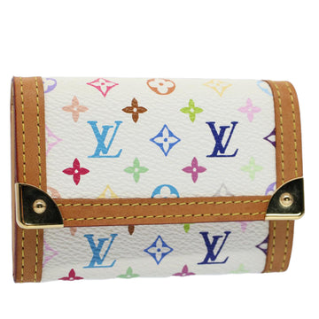 LOUIS VUITTON Monogram Multicolor Porte Monnaie Plat White M92657 LV Auth 53167