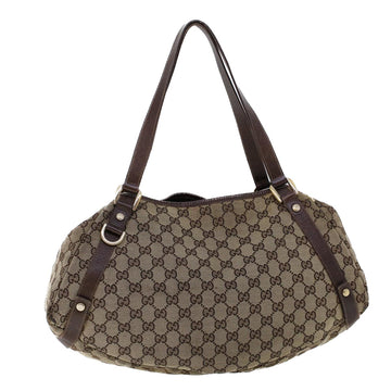 GUCCI GG Canvas Tote Bag Beige Brown Auth 53263