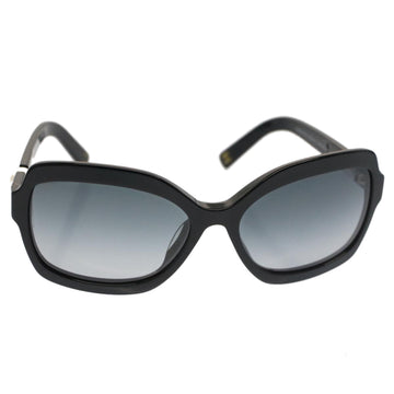 CHANEL Pearl Sunglasses Plastic Black CC Auth 53403