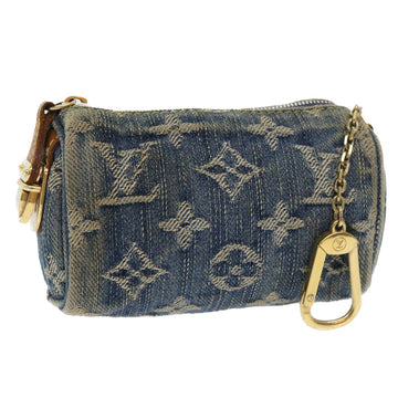 LOUIS VUITTON Monogram Denim Trousse Speedy Pouch Blue M95082 LV Auth 53409