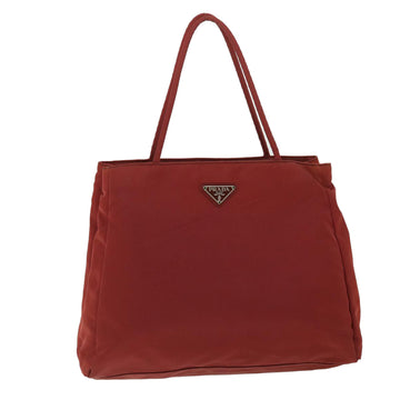 PRADA Hand Bag Nylon Red Auth 53698