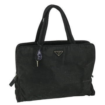 PRADA Hand Bag Nylon Black Auth 53701