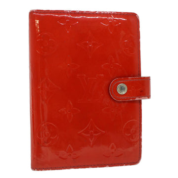 LOUIS VUITTON Monogram Vernis Agenda PM Day Cover Rouge P21016 LV Auth 53807