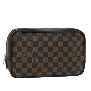 LOUIS VUITTON Damier Ebene Trousse Toilette Clutch Bag N47623 LV Auth 53877