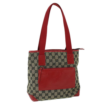 GUCCI GG Canvas Tote Bag Canvas Leather Navy Red 019 0402 1705 Auth 54010