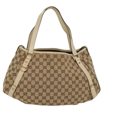 GUCCI GG Canvas Shoulder Bag Beige 130736 Auth 54128