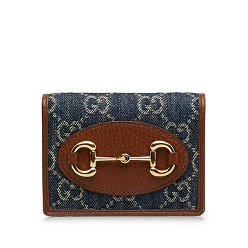 GUCCI GG Denim Horsebit 1955 Wallet Small Wallets