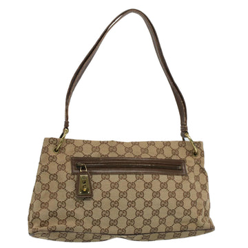 GUCCI GG Canvas Shoulder Bag Beige 130736 Auth 54324