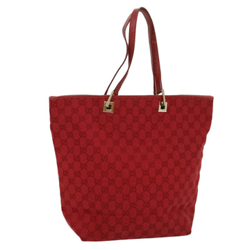 GUCCI GG Canvas Tote Bag Red 002 1098 3444 Auth 54328