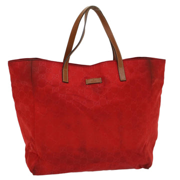 GUCCI GG Canvas Tote Bag Red 282439 Auth 54331