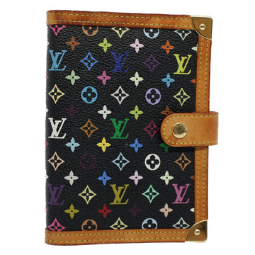 LOUIS VUITTON Multicolor Agenda PM Day Planner Cover Black R20895 LV Auth 54432