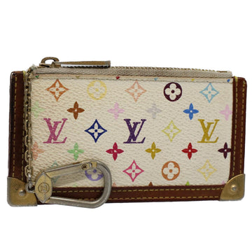 LOUIS VUITTON Monogram Multicolor Pochette Cles Purse White M92655 Auth 54497