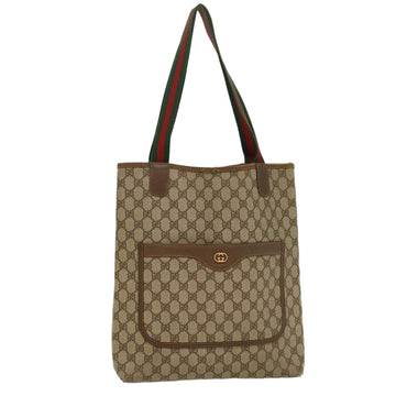 GUCCI GG Supreme Web Sherry Line Tote Bag Beige Red 002 58 6487 9411 Auth 54557